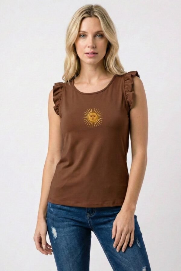 Musculosa Ribb Manga Volado Sol De Mayo Argentina En DTF "SUNNY"