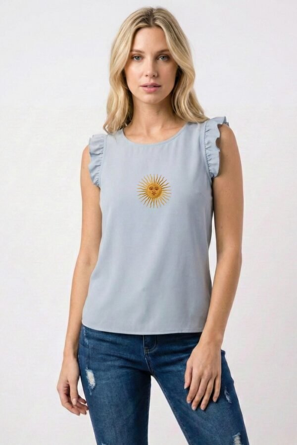 Musculosa Ribb Manga Volado Sol De Mayo Argentina En DTF "SUNNY"