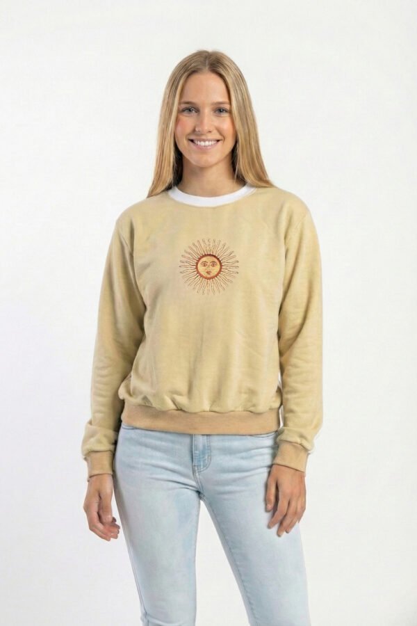 Buzo Rustico Cuello Y Puño Combinado Sol De Mayo Argentina Bordado "FEDERAL"