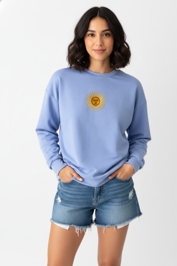Buzo Rustico Lycra Cuello Redondo Sol De Mayo Argentina Bordado "AIRES"