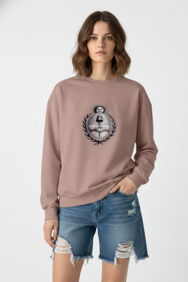 Buzo Rustico Lycra Cuello Redondo Escudo Argentina DTF "LIBERTAD"