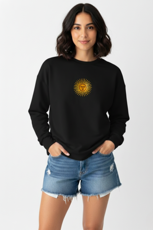 Buzo Rustico Lycra Cuello Redondo Sol De Mayo Argentina Bordado "AIRES"