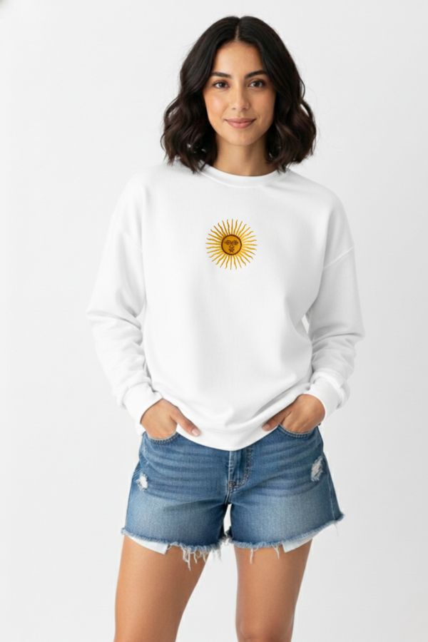 Buzo Rustico Lycra Cuello Redondo Sol De Mayo Argentina Bordado "AIRES"