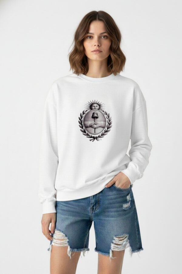 Buzo Rustico Lycra Cuello Redondo Escudo Argentina DTF "LIBERTAD"