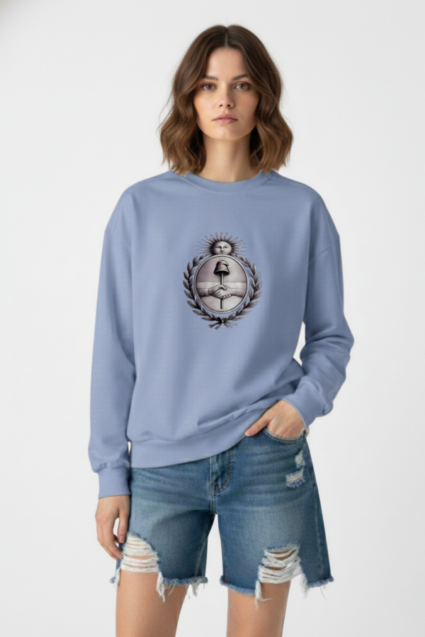 Buzo Rustico Lycra Cuello Redondo Escudo Argentina DTF "LIBERTAD"