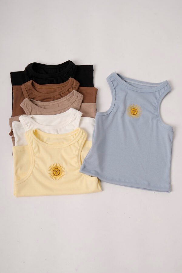 Top basico ribb sol de mayo bordado en el medio "LISETTE"