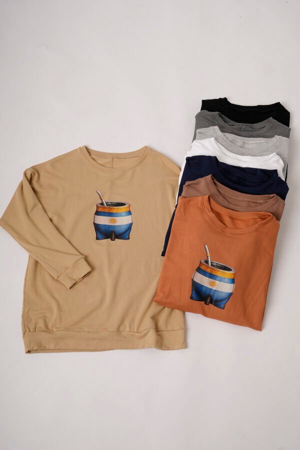 Buzo Rustico Frisado Mate Bandera Argentina DTF «CASPER»