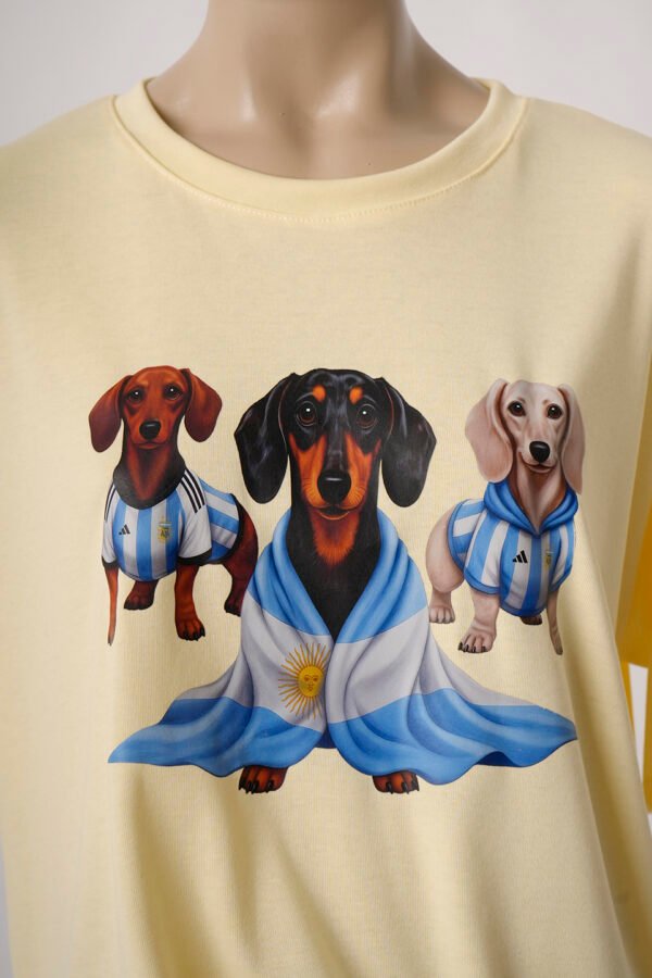 Remera Boxy Ribb Perros Con Ropa De Argentina DTF "PERRITOS"