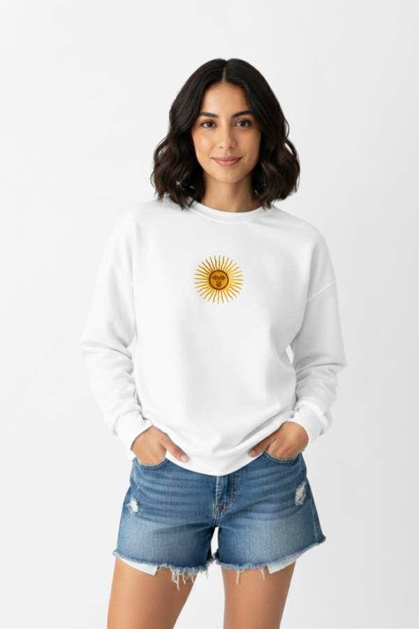 Buzo rustico lycra cuello redondo sol de mayo argentina bordado "AIRES"