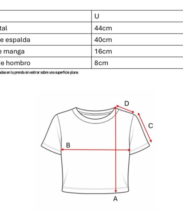 Top ribb manga corta cuello redondo sol de mayo bordado en el medio "ARUBA"