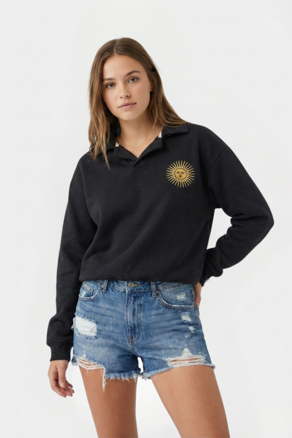 Buzo chomba liso frisado sol de mayo bordado "BUCKS"