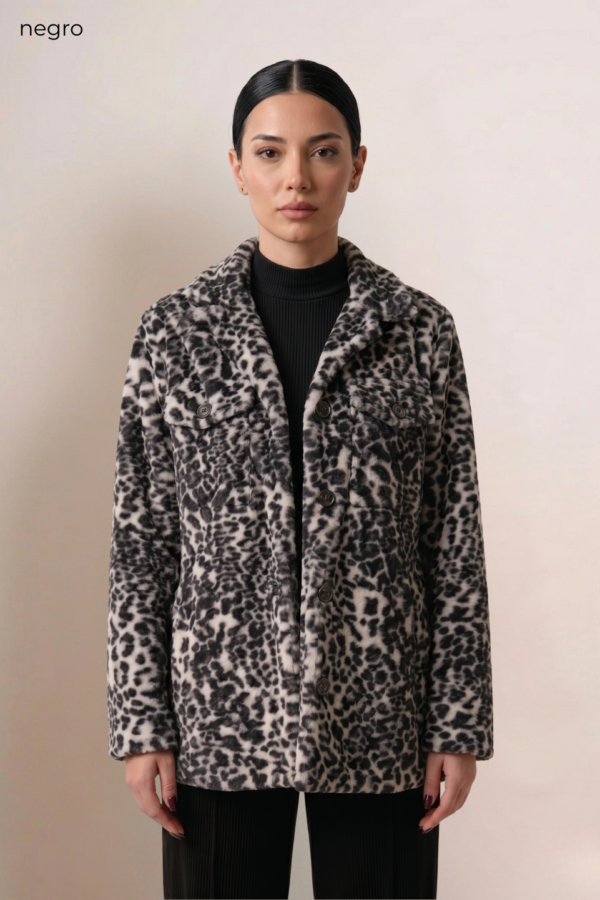 Saco mediano paño animal print "CLARY"