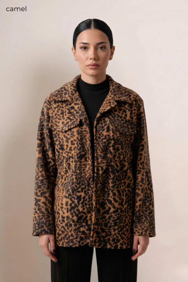 Saco mediano paño animal print "CLARY"