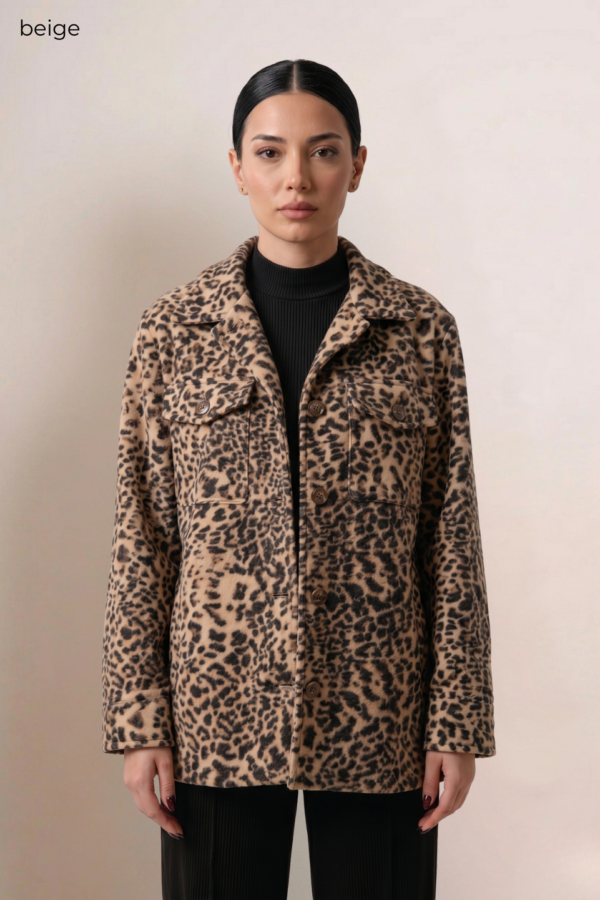 Saco mediano paño animal print "CLARY"