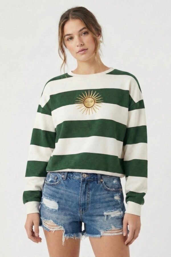 Buzo Rustico Cuello Redondo Rayado Sol De Mayo Borado "GALES"