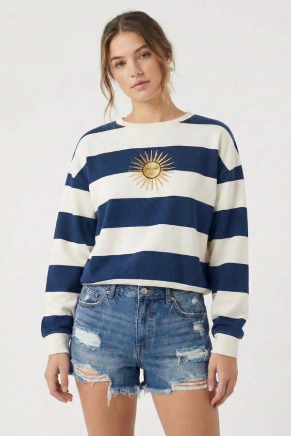 Buzo Rustico Cuello Redondo Rayado Sol De Mayo Borado "GALES"