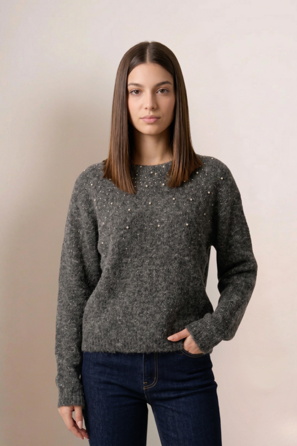 Sweater Cuello Redondo Tachas Arriba «KARACHI»