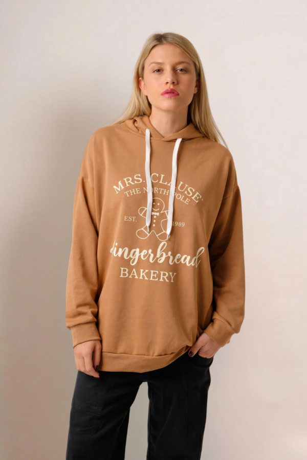 Maxibuzo rustico frisado con capucha "BAKERY"