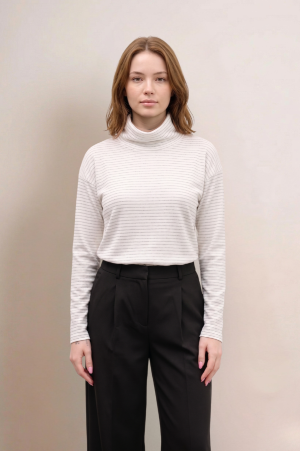 Poleron ribb rayado lurex "TATIANA"