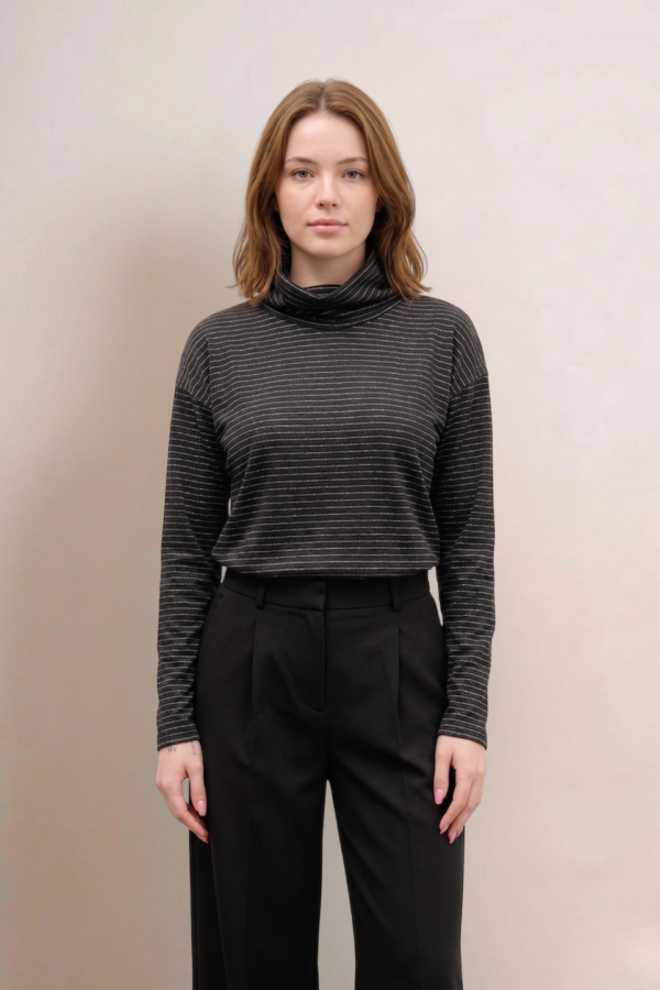 Poleron ribb rayado lurex "TATIANA"