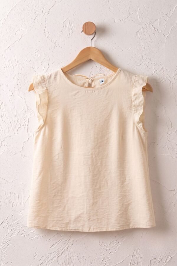 Musculosa gota satin mate manga broderie algodon para atar atras "ESTELA"
