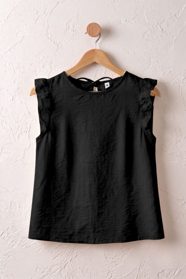 Musculosa gota satin mate manga broderie algodon para atar atras "ESTELA"