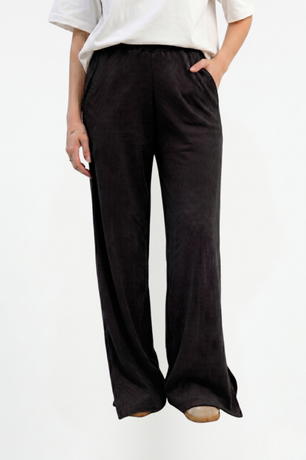 Palazzo wide leg morley brushed con tajo "IRUPE"