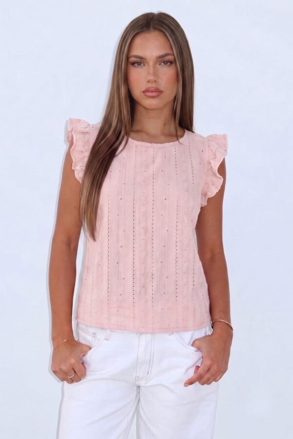 Musculosa gota broderie crep "LARINA"