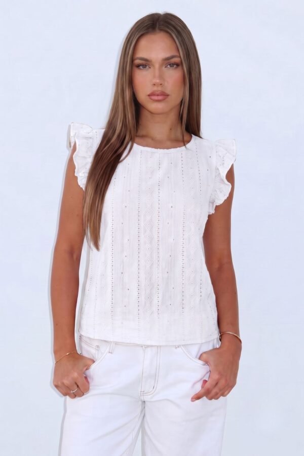 Musculosa gota broderie crep "LARINA"