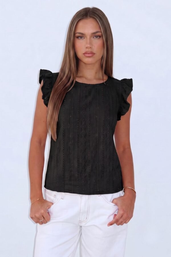 Musculosa gota broderie crep "LARINA"