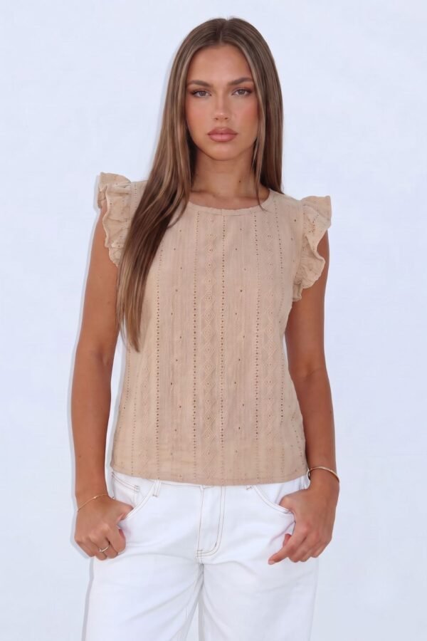 Musculosa gota broderie crep "LARINA"