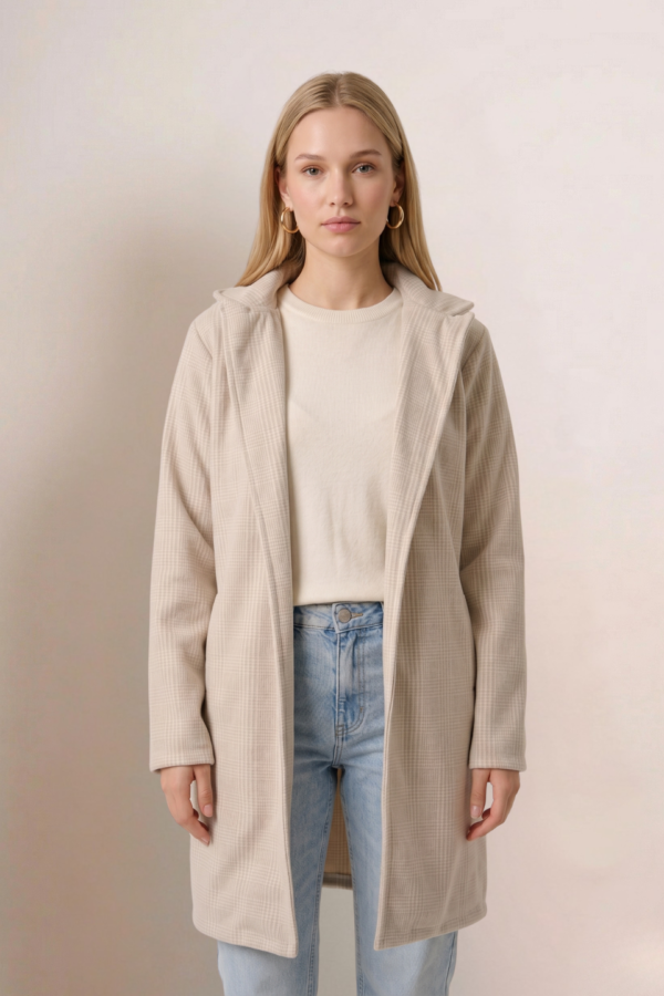 Saco Largo Paño Estampado Cuadrille "MANUELA"