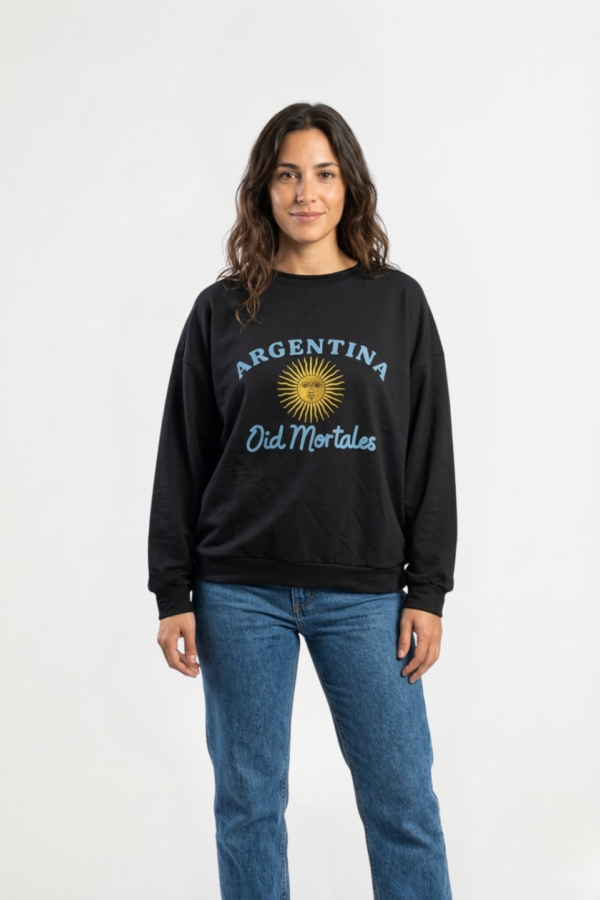 Buzo Rustico Lycra Cuello Redondo Argentina Sol Oid Mortales En DTF "MORTALES"
