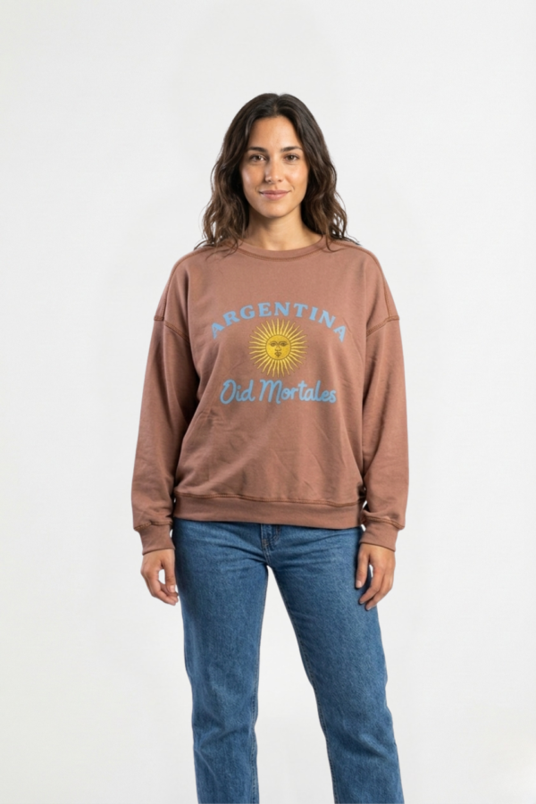 Buzo Rustico Lycra Cuello Redondo Argentina Sol Oid Mortales En DTF "MORTALES"