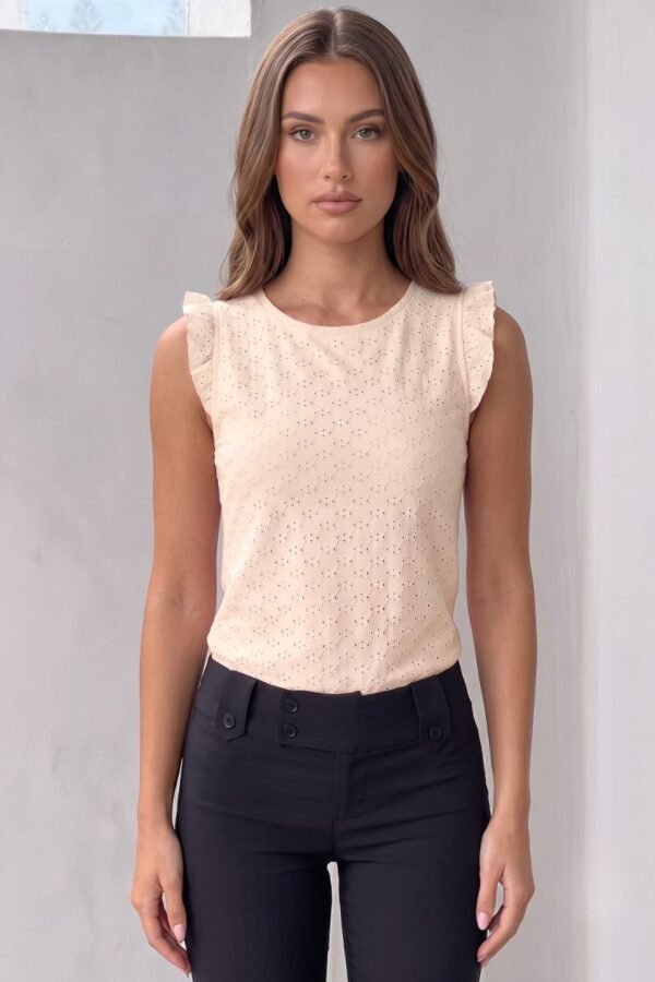 Musculosa gota con moño atras broderie punto "TERE"