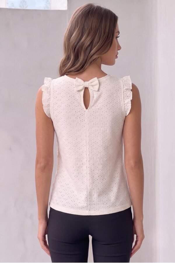 Musculosa gota con moño atras broderie punto "TERE"
