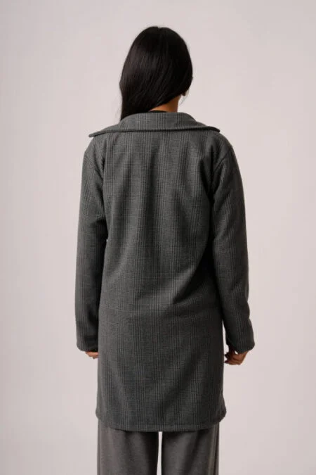 Saco Largo Paño Estampado Cuadrille "MANUELA"