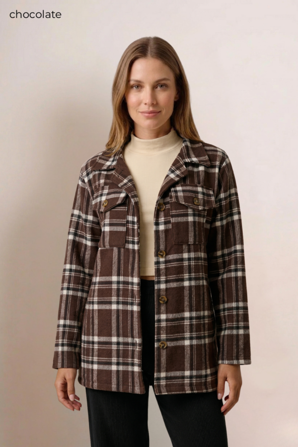 Saco mediano paño estampado cuadrille "CHARO"