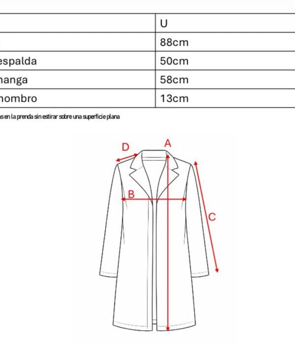 Saco largo paño soft punto "SUGA"