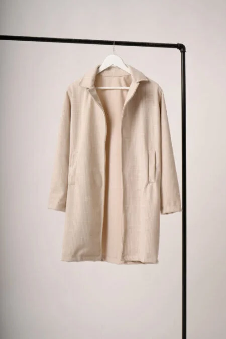 Saco Largo Paño Estampado Cuadrille "MANUELA"