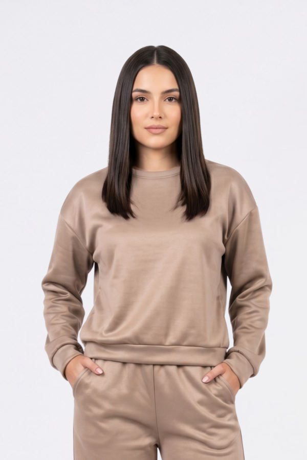 Buzo Cuello Redondo Modal Soft Bonding Con Frisa "FLOR"