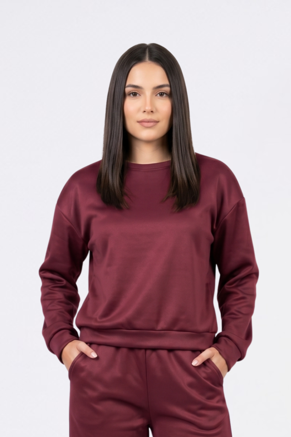 Buzo Cuello Redondo Modal Soft Bonding Con Frisa "FLOR"