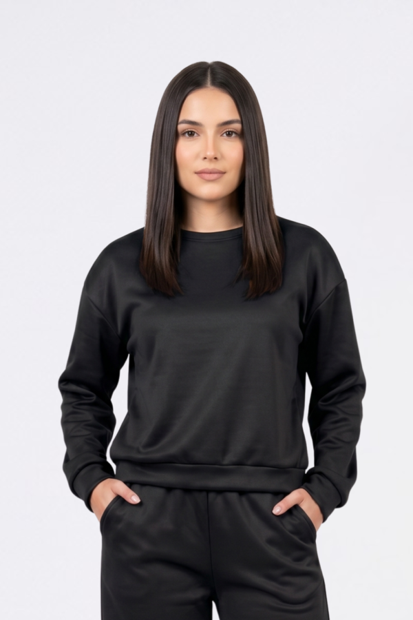 Buzo Cuello Redondo Modal Soft Bonding Con Frisa "FLOR"