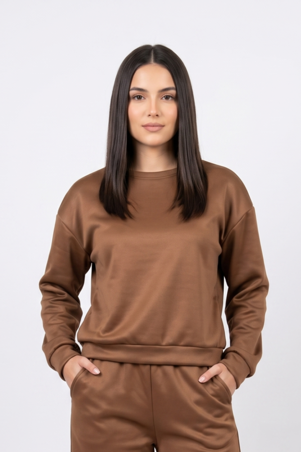 Buzo Cuello Redondo Modal Soft Bonding Con Frisa "FLOR"