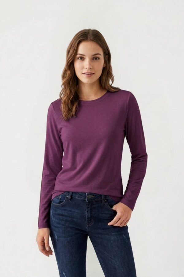 Remera Basica Modal Super Soft Manga Larga Cuello Redondo "RIANY"