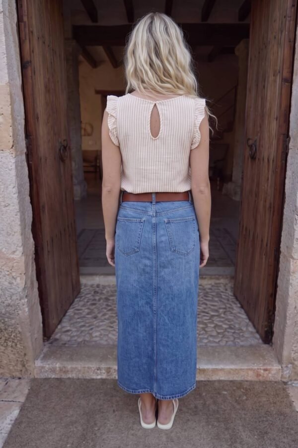 Musculosa gota lino rayado «DANTE»