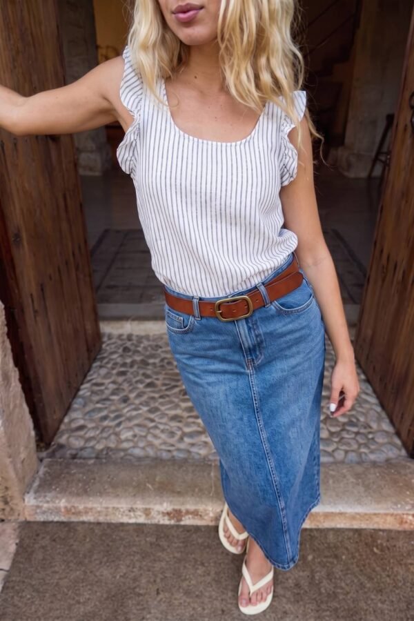 Musculosa gota lino rayado «DANTE»