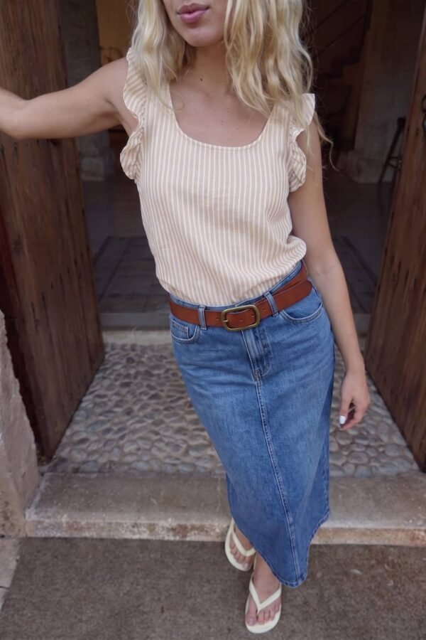 Musculosa gota lino rayado «DANTE»