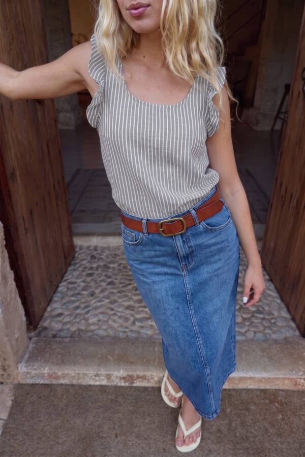 Musculosa gota lino rayado «DANTE»