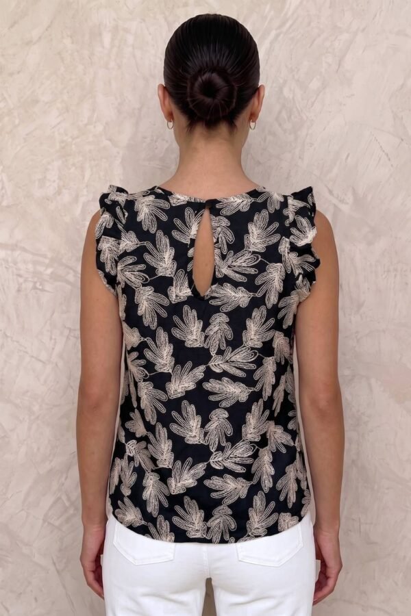 Musculosa gota lino bordado "GALU"
